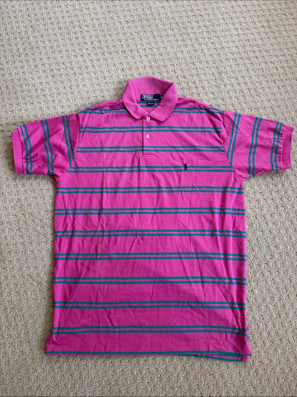 Ralph Lauren Pink & green Striped Polo Shirt